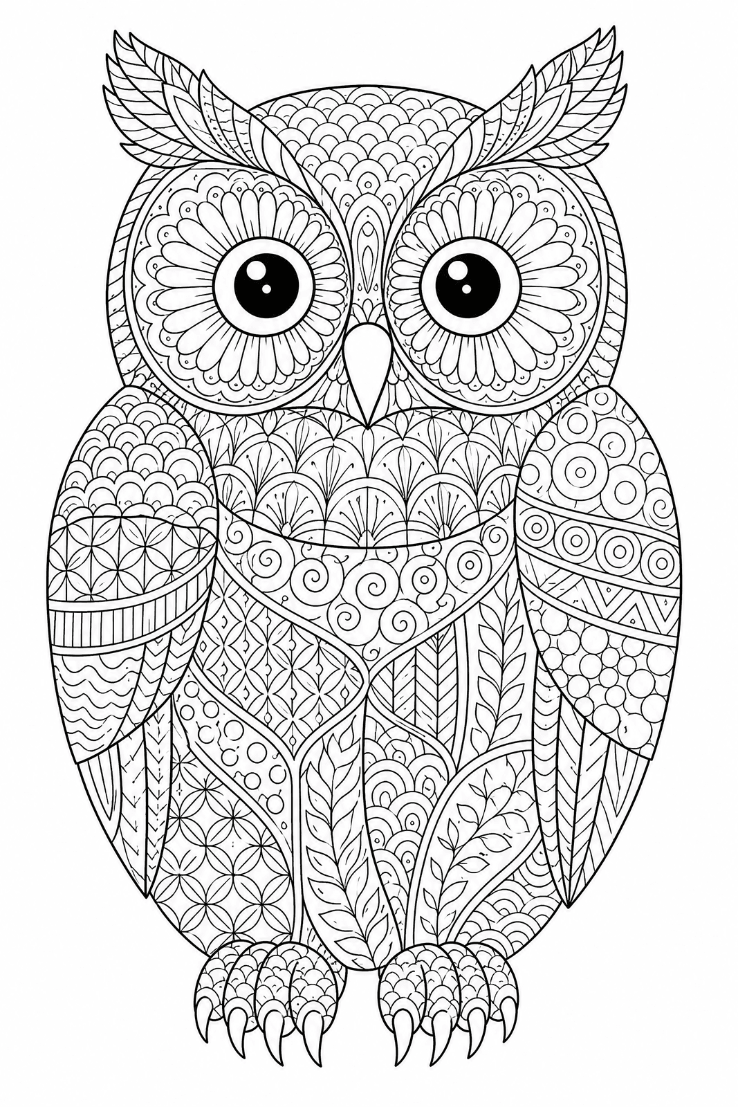 Zentangle style sample colouring page